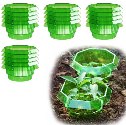 PUTAII 20 collares de caracoles, valla de caracol, protección eficaz contra caracoles para tus plantas de lechuga y repollo, protege las plantas de los alimentos de animales