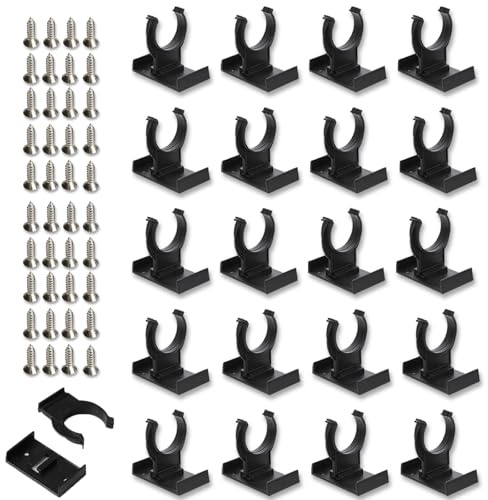 20Pcs Kitchen Plinth Clips, Kick Board Plinth Clips, Kitchen Kickboard Clip with 40 Screws, Durable Kickboard Fixing Clip for Secure Cabinet and Skirting Board Installation, Easy to Install (Black)