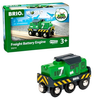 Brio World - Locomotiva per Treno Merci a Batterie, BRIO Treni-Vagoni-Veicoli, Età Raccomandata 3+