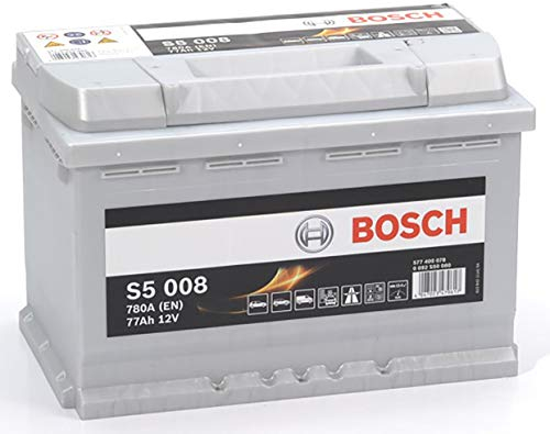 Bosch S5008 Car Battery 77 A/h - 780 A - 12 V Battery, Type 096, Lead-acid for Non-Start/Stop Vehicles, Left (-) Right (+), 278 x 175 x 190 mm - For Vehicles with High Electrical Needs