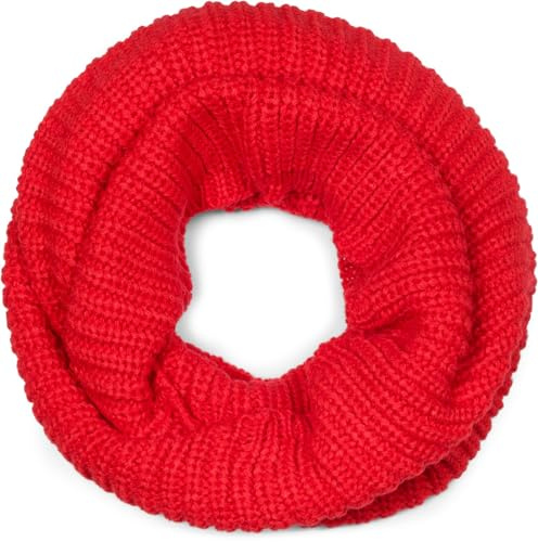 styleBREAKER finstickad halsduk, enfärgad loop tubhalsduk, finripp stickad sjal, Loophalsduk, unisex 01018112