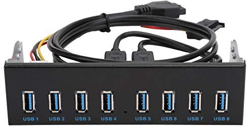 Lettore di schede Interno da 5,25 Pollici, USB 3.0 HUB 8 unità Pannello Ottico Dashboard PC Moterboard Pannello Frontale USB con interfaccia USB 3.0 19PIN per/Linux/Mac