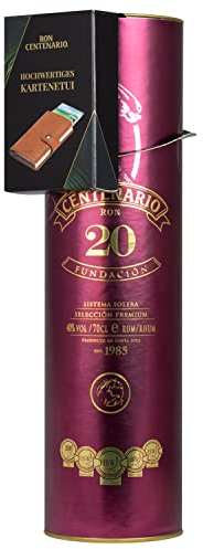 Centenario 20 Fundacion + Kartenetui I Geschenkset I Rum aus Solera Verfahren hergestellt I 40% Vol. I 700 ml