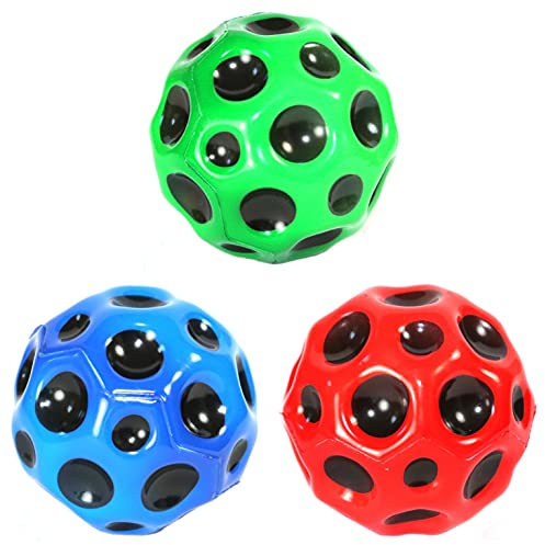 PartyPack 3 x Mondball, 7 cm Durchmesser, Hüpfball, kleiner Wasserball, Bade- und Strandspielzeug, Werfen, Wasserspiele, Trampolinspielen, Lavaball, Curveball, Gummiball, Hüpfball, Bam-Ball, Flash-Bal