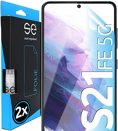 2x se® 3D SCHUTZFOLIE Transparent für Samsung Galaxy S21 FE,Selbstheilend, 100% Fingerabdruck & FaceID kompatibel, einfache blasenfreie Installation, Ultra-Klar, Stoß-Kratzfest, aus Deutschland