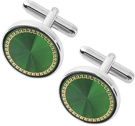 Dannyshi Cufflinks for Men Classic Wedding Business Shirt Cuff Links Set Gifts with Box (Green)