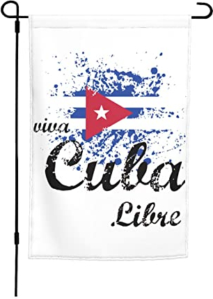 Banderas De Exterior Viva Cuba Libre Bandera Cuba Libre 30X45cm Banderas De Jardín Doble Cara Bandera De Vacación Personalizado Bandera De Balcón Decorativa Para Fiesta Jardín Vacación