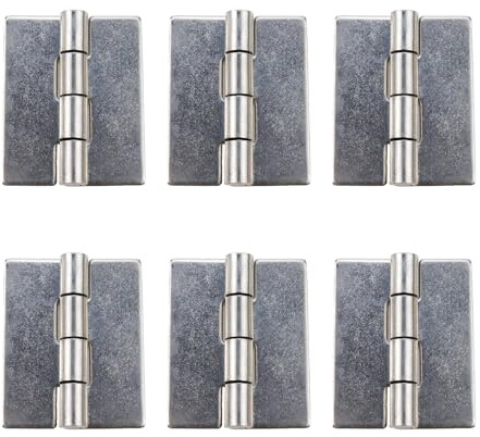 Nicerity Lot de 6 charnières à souder en acier inoxydable 304 pour portails lourds, portes, remorques - 40 x 32 mm - Argenté