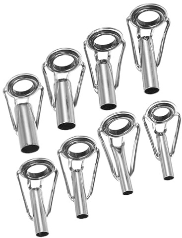 PATIKIL 8Stk Angeln Rute Spitzen Reparatur Kit Edelstahl Schwarz und Silber | 3-6mm Rohr Durchmesser, Stahl Ring Leitfaden, Für Salzwasser Süßwasser Angeln