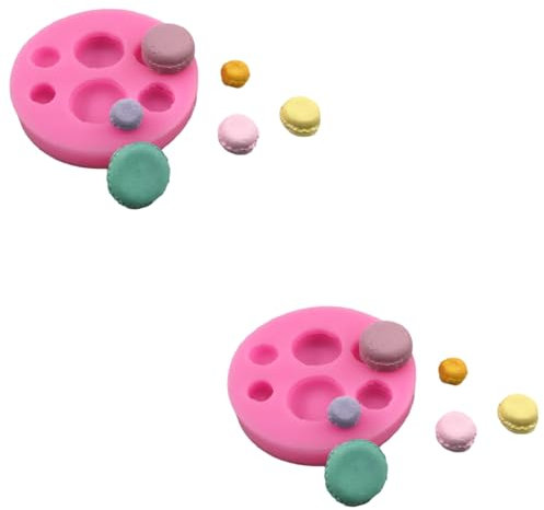 HIRAIDAI Fondente Stampi in Silicone 2 Pezzi Stampo per Macaron Fondente da 6 Pezzi, Decorazione per Torta al Cioccolato Fai da Te