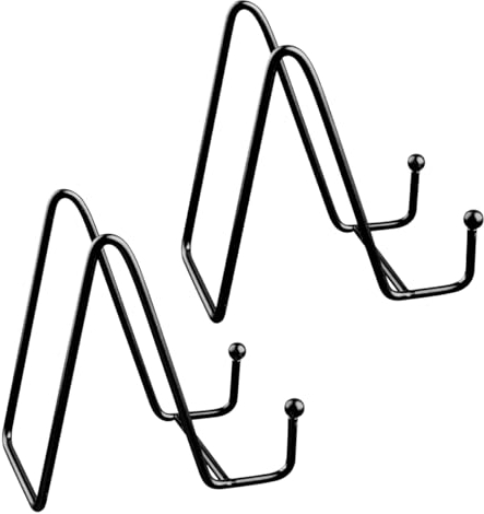 GLADFRESIT Easel Display Stand, Iron Plate Holder for Display Decorative Plate Dish Picture Frames Tabletop Art Crafts Living Supplies Bedroom(Black)