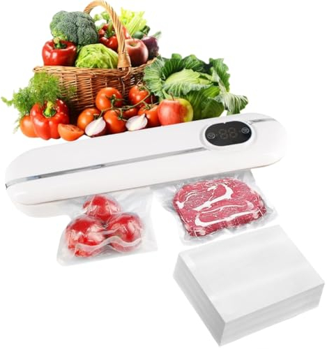 Envasadora al Vacío 5 en 1, Maquina al Vacio de Alimentos para Uso Doméstico y Comercial, Secos y Húmedos, Incluye 100 Bolsas