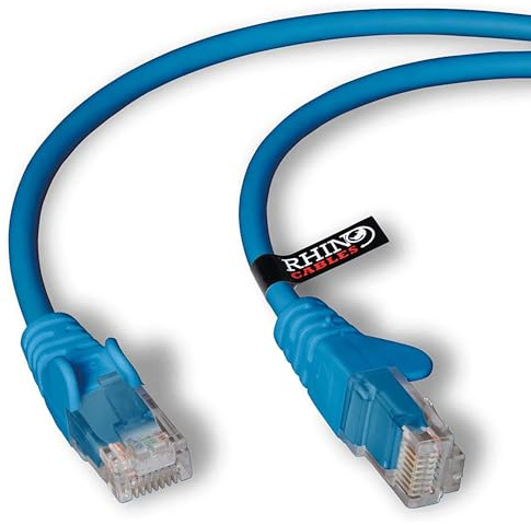 rhinocables CAT 6 High-Speed Gigabit Ethernet Cable - Patch Network Lead for LAN| Snagless UTP With LSZH Jacket | RJ45 Connector - Internet, Router, Modem, Smart TV, PC & More (10m, Blue, Pack of 7)