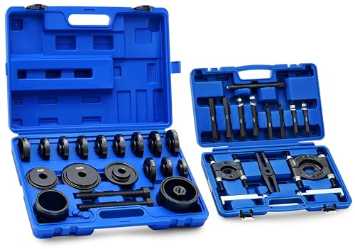 Orion Motor Tech 38pc 2-in-1 Bearing Press Kit, Front Wheel Bearing Removal Kit with Sliding Screws Sleeves, 5 T Wheel Bearing Separator Puller Set with 2 & 3 Jaws, Bearing Puller Tool Set, Blue