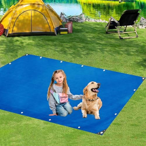 Lona Impermeable Exterior 0.5x19 m 500g/m² Lona Remolque Lona Piscina con Ojales Lona Multiusos con Ojales Metálicos Fabricado Alta Densidad Gran Resistencia LXX94W, Azúl