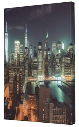 LHDGBWC Leinwand-Wandkunst für Wohnzimmer, Wanddekoration, modernes Kunstwerk, Malerei, Bilder, hängende Leinwanddrucke, New York City, ästhetische Wandkunst für Schlafzimmer, Badezimmer, Büro