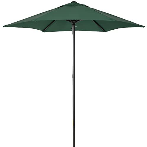 Outsunny Ombrellone da Giardino 2x2 m con Presa d'Aria, Ombrellone da Esterno con 6 Stecche in Alluminio e Poliestere 160 g/㎡, per Cortile, Terrazza e Balcone, Verde