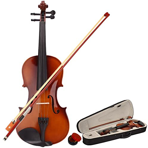 4/4 Full Size Violin,Acoustic Violin Set with Case, Bow, Rosin for Beginners, Students, Adults & Kids (Natural)