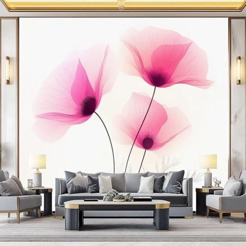 Fotomural Cuervo, runa, estilo gótico No Tejido Decorativos Murales Rosa Blanco Decoración comedores, salones, habitaciones... 200 x 140 cm