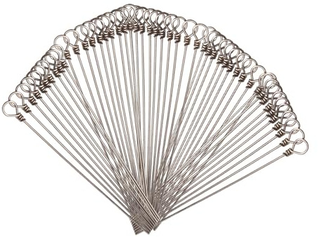 JISADER Eje de Cucharilla de Pesca, Fabricación de Señuelos de Pesca, Bricolaje, Alambre Ligero Y Portátil para Señuelos Giratorios de Trucha, Lucioperca, Emb, 50 Piezas