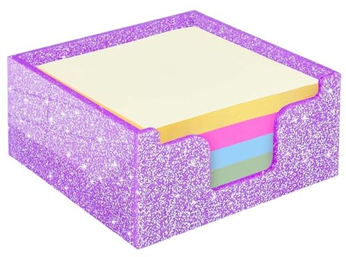 NONGYU Glitters Acryl-Notizblock-Spender, Organizer, glitzernder Acryl-Notizhalter, Spender, hält den Schreibtisch ordentlich, Schule, Büro, Schreibtisch-Organizer für Zuhause und Büro