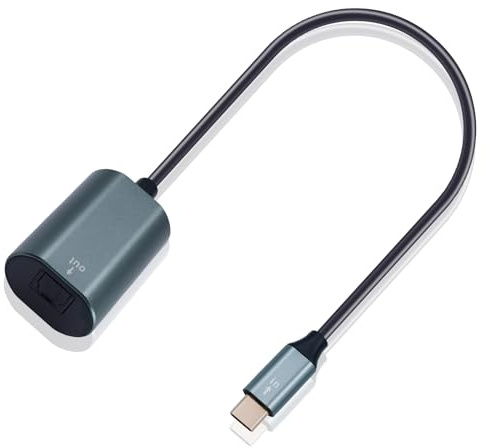 Poyiccot USB C to Toslink Optical Audio Adapter 20cm/7.87inch, USB C Male to Toslink Female Supports SPDIF Audio Output Suitable for Notebook Computers, Tablets, Mobile Phones.
