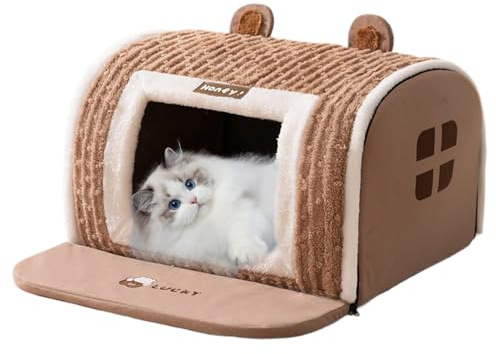 Tuxuseo Casa para Perros | Caseta Cálida y Cómoda,Madriguera Acogedora para,para Pequeños y Medianos Cachorros Perros Descanso Interior Invierno Nuevos Dueños de Mascotas