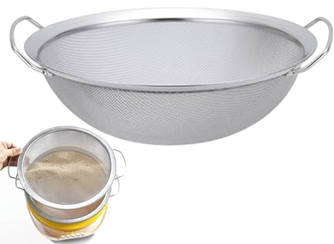 Colador de malla fina | Tamiz redondo de malla de acero inoxidable 60 | Herramienta de filtro de cubo de pintura | Colador de miel de emulsión y filtro de embudo con mango | para casa, refrigerante