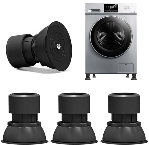 4 Stück Schwingungsdämpfer Waschmaschine, Universal Schwingungsdämpfer für Waschmaschinen Trockner, Verstellbare Höhe10-12 cm, Waschmaschine füße für Waschmaschinen Trockner