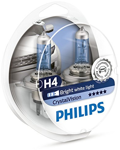 Philips CrystalVision 12342CVSM H4 60W P43t-38 1100lm Auto-Glühbirne, Weiß