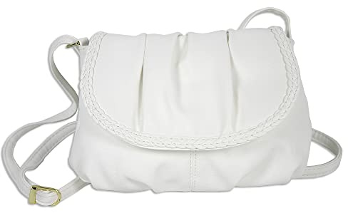 WILD THINGS ONLY !!! Kleine elegante Damen Umhängetasche Abendtasche 23 x 14 cm Farbe Weiß