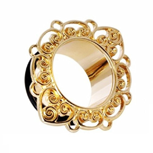 eeddoo Flesh Tunnel Ornament Gold Edelstahl