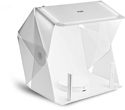 Foldio3 + 360 Studio Set (Photo lightbox Studio with 360 Photography Turntable Set / 25 Photo Light Box with White & Black Background Sheets / 10inch Bluetooth 360 Turntable Included | ORANGEMONKIE)