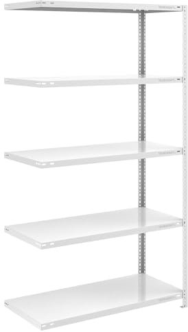 eurokraft | Schraubregal | Bauart leicht | kunststoffbeschichtet | Regalhöhe 2000 mm | Bodenbreite 1000 mm | Tiefe 600 mm | Anbauregal