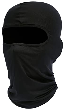 fuinloth Passamontagna Moto, Maschera da Sci con protettore UV, Balaclava per Uomo/Donna Nero