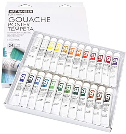 Gouache Farbset 24 Tuben je 12 ml, original Magi Qualität feine Künstlerqualität, wasserlöslich halbdeckend Aquarell