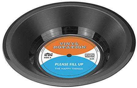 Healifty Retro Vinyl Record Bowl 6.8 Inch Stylish Fruit Serving Dish Unique Record Design Music Lover