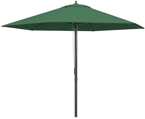 Outsunny 2.8m Garden Parasol Umbrella, Round Outdoor Market Table Umbrella Sun Shade Canopy, Green