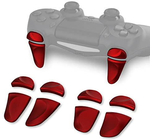 playvital 2 Pair Shoulder Buttons Extension Triggers for ps4 All Model Controller, Game Improvement Adjusters for ps4 Controller, Bumper Trigger Extenders for ps4 Slim Pro Controller - Scarlet Red