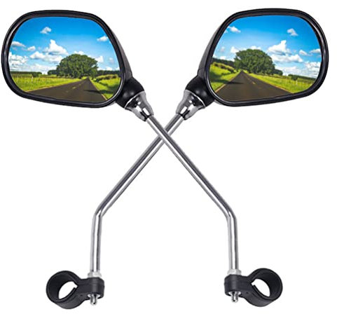YuanDiann Fahrradspiegel HD Glas Ebener Spiegel, 360 Grad Drehen Weiter Winkel Lenkerspiegel MTB Rennrad e Bike Universal Rückspiegel mit Reflektierend Blatt