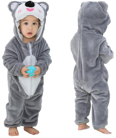 COOKY.D Baby Hood Romper Infant Flannel Jumpsuit Pajamas,2-36 Months | Warm Flannel,Cozy for Cold Days,Halloween Fetive Costume,Carnival Outfit,Suit for Family Book Day