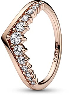 PANDORA Timeless Ring Wunsch, schwebendes Pavé, 14-karätig Roségold-vergoldet, mit klarem Cubic Zirkonia