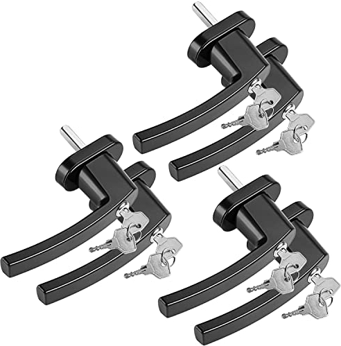 MONZANA® 6X Poignée de fenêtre Noire verrouillable à clés sécurité Enfants poignée de sécurité pour fenêtre Acier