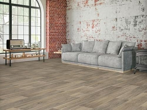 PVC Bodenbelag Vinylboden in lebhafter Holz Optik, Zuschnitt (5m breit, 6m lang)