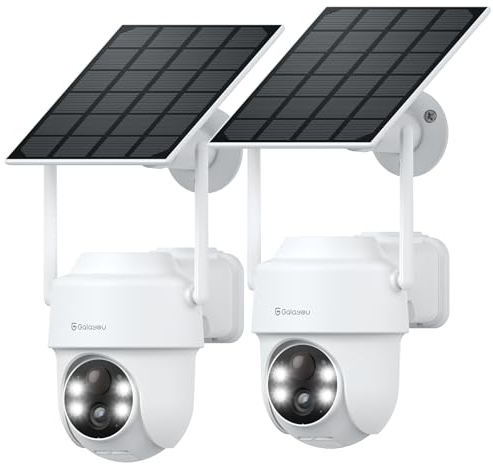 GALAYOU 2K Telecamera Wi-Fi Esterno con Pannello Solare-Videocamra Sorveglianza Esterno Wifi Batteria Wireless con Visione Notturna a Colori, Sensore PIR, Compatibile con Alexa R1 (2)