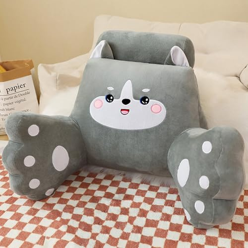 Almohada de Lectura para Cama Almohadas Respaldo 2 en 1 Rollo Cuello sofá Multifuncional cojín abrazar cabecera Soporte Espalda Almohadilla Ver televisión Juegos Oficina CAS(Size:50×70cm,Color:Black)