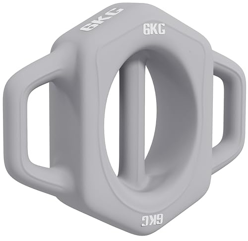 SPORTNOW Pesa rusa 3 en 1 de 6 kg, con mango, multifunción, para entrenamiento de peso, metal, color gris