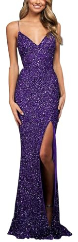 Duohropke Abito con Paillette Donna Lungo Abito di Glitzer da Sera Elegante Sexy Abito da Sposa Abito Elegante da Cerimonia Abito da Cocktail Abito Mini di Glitzer Abito di Sequin Carnevale Costume