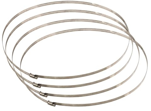 VIGORIA Stainless Steel Duct Clamp, 4 Pieces Large Size Metal Hose Clips, 23.6inch/600mm Adjustable Ducting Clamps for Securing Hoses and Pipes Tube