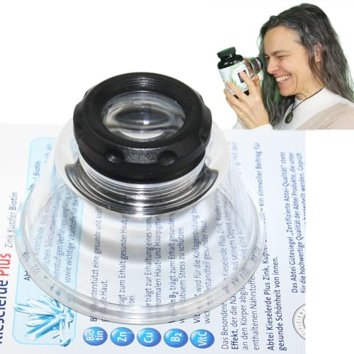 EasY Magnifier stativ förstoringsglas 10 x förstoring | juvelerarlupp med justerbar brännvidd | förstoringsglas med stativ för mynt urmakare | 36 dioptrier
